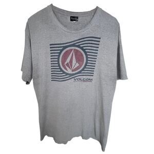 Volcom Stone Logo Graphic T Shirt Mens Large Gray Skate Surf Streetwear Tee